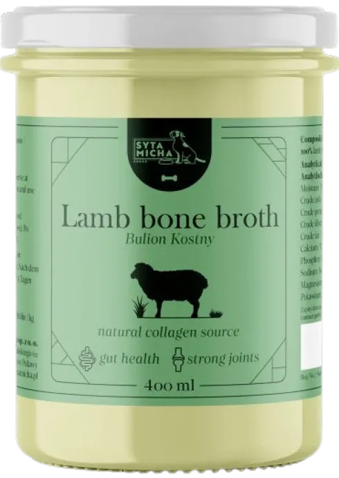 Syta Micha Lamb Bone Broth Bulion z kości jagnięcych dla psa op. 400ml