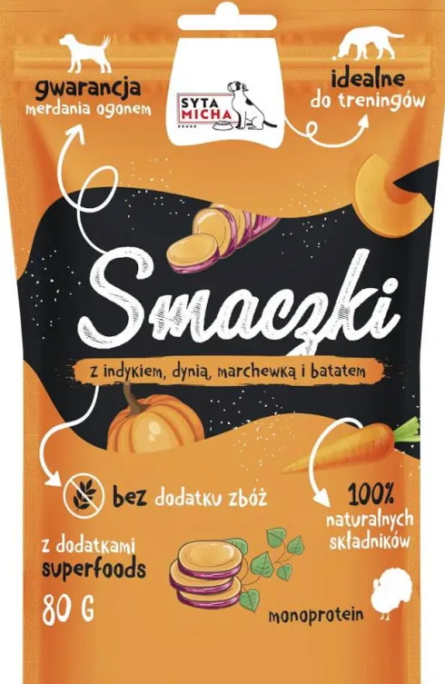 Syta Micha Monobiałkowe Smaczki Indyk z dynią op. 80g