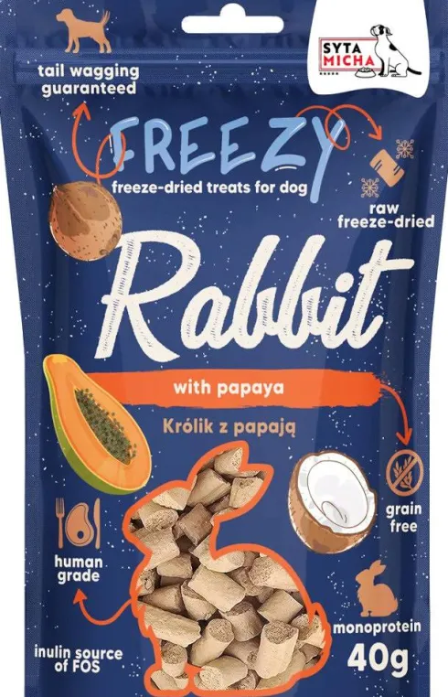 Syta Micha Przysmak Freezy Królik z papają dla psa op. 40g