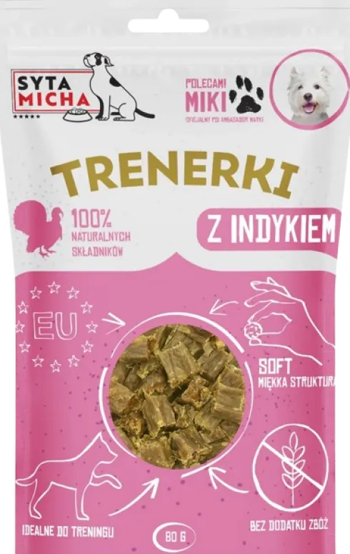 Syta Micha Trenerki z indykiem dla psa op. 80g
