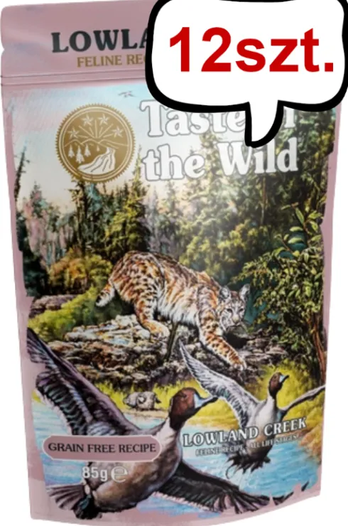 Taste of the Wild Lowand Creek Mokra Karma dla kota op. 85g Pakiet 12szt.