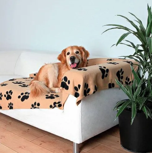 Trixie Kocyk dla psa rozm. 150x100cm kolor beżowy w łapki nr kat. 37181