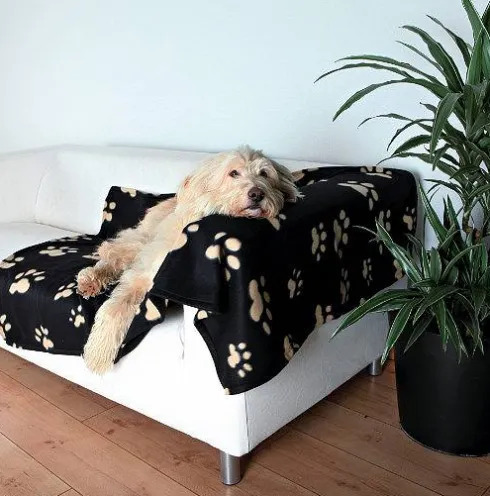 Trixie Kocyk dla psa rozm. 150x100cm kolor czarny w łapki nr kat. 37182