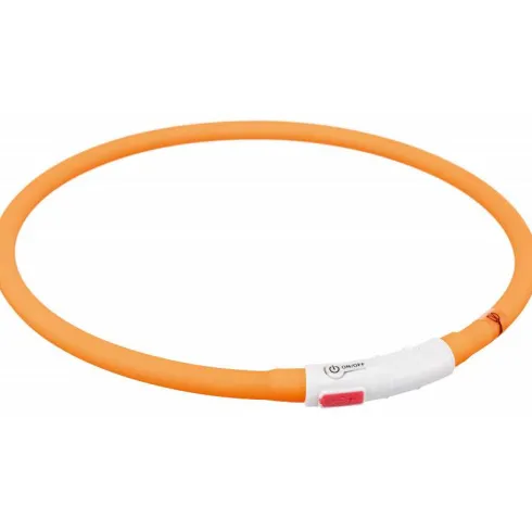 Trixie Opaska silikonowa LED dla psa kolor pomarańczowy rozm. XS-XL nr kat. 12646 WYPRZEDAŻ