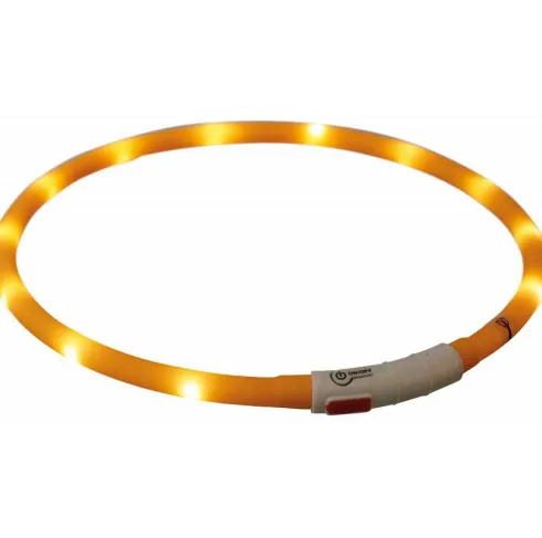 Trixie Opaska silikonowa LED dla psa kolor pomarańczowy rozm. XS-XL nr kat. 12646 WYPRZEDAŻ