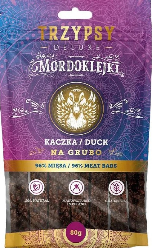 Trzypsy Deluxe Mordoklejki na Grubo Kaczka Przysmaki dla psa op. 80g
