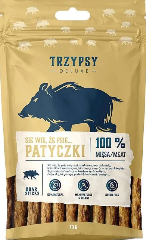 Trzypsy Deluxe Się Wie, że Psie...Patyczki z Dzika Przysmaki dla psa op. 70g