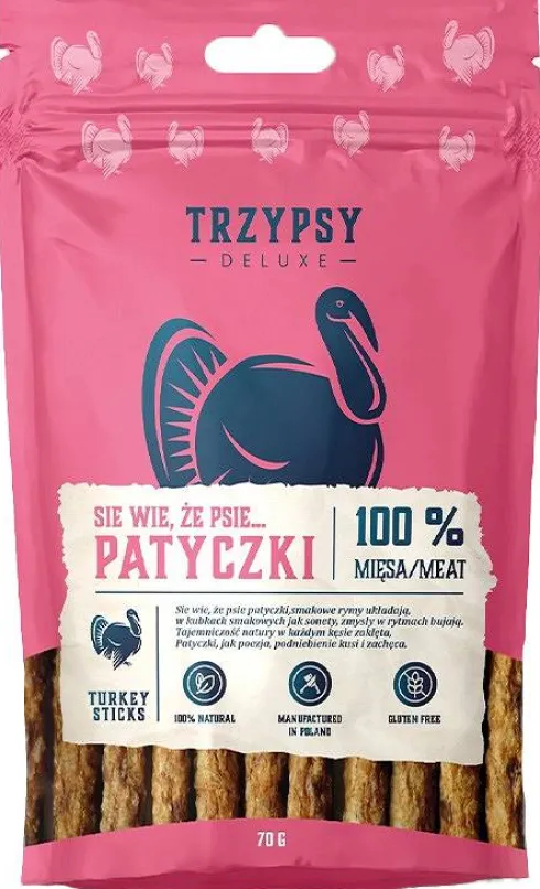Trzypsy Deluxe Się Wie, że Psie...Patyczki z Indyka Przysmaki dla psa op. 70g