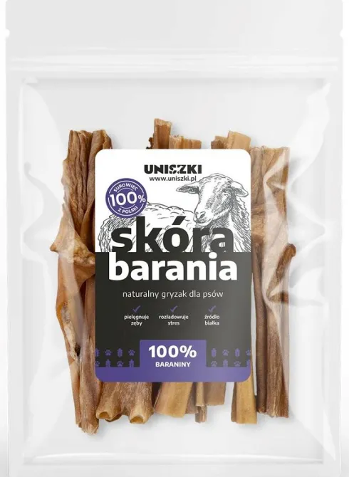 Uniszki Przysmak Skóra barania dla psa op. 100g