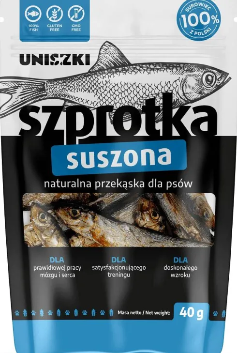 Uniszki Przysmak Szprotka suszona dla psa op. 40g