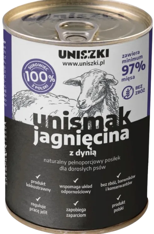 Uniszki Unismak Adult Jagnięcina Mokra Karma dla psa op. 400g