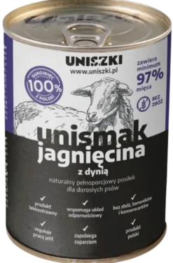 Uniszki Unismak Adult Jagnięcina Mokra Karma dla psa op. 400g Pakiet 15szt.