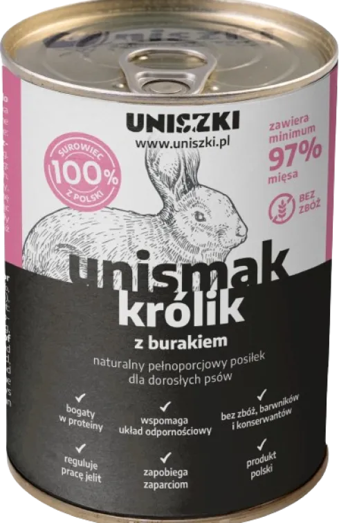 Uniszki Unismak Adult Królik Mokra Karma dla psa op. 400g