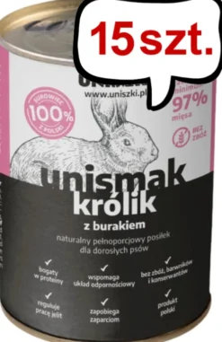 Uniszki Unismak Adult Królik Mokra Karma dla psa op. 400g Pakiet 15szt.