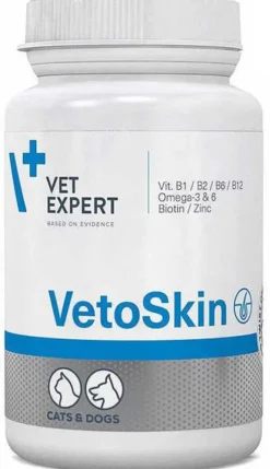 VetExpert Preparat na skórę i sierść Vetoskin dla psa i kota op. 90 kapsułek