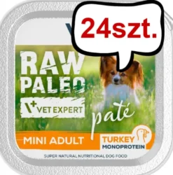VetExpert Raw Paleo Pate Adult Mini Indyk Mokra Karma dla psa op. 150g Pakiet 24szt. WYPRZEDAŻ