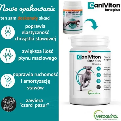 Vetoquinol Caniviton Preparat na stawy Forte Plus dla psa op. 90 tabletek