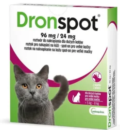 Vetoquinol Dronspot Krople na robaki i pasożyty dla kota o wadze 5kg-8kg op. 2 pipety