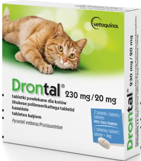 Vetoquinol Drontal Tabletki na robaki i pasożyty dla kota op. 2szt.