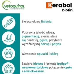 Vetoquinol Kerabol Biotin Preparat na sierść dla psa i kota op. 50ml
