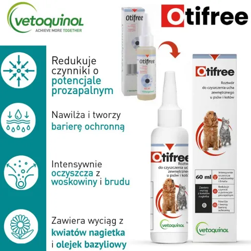 Vetoquinol Płyn do uszu Otifree dla psa i kota poj. 60ml