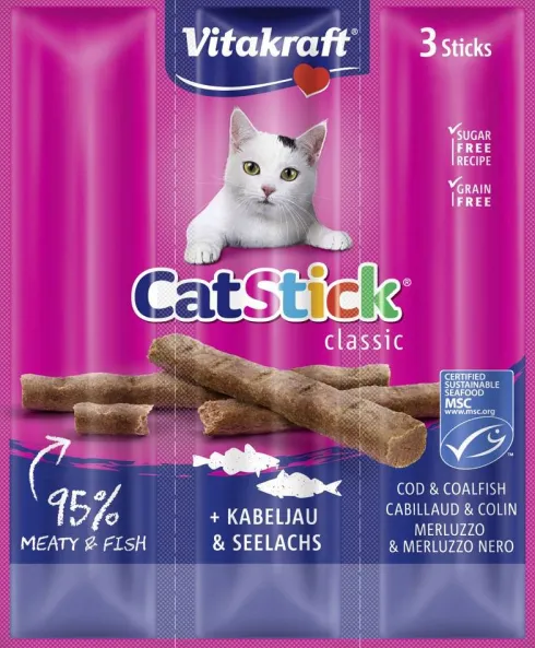 Vitakraft Kabanosy Cat Stick Mini dorsz dla kota op. 3szt.