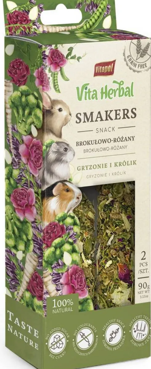 Vitapol Vita Herbal Kolby Smakers Brokułowo-Różany dla gryzoni i królików op. 2szt.