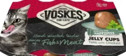 Voskes Original Jelly Cups Tuna&Chicken (Tuńczyk&Kurczak) Przysmak dla kota op. 6x25g WYPRZEDAŻ [Data ważności: 16.10.2026]