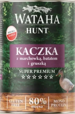 Wataha Hunt Adult Kaczka z marchewką i batatem Mokra Karma dla psa op. 400g Pakiet 12szt.