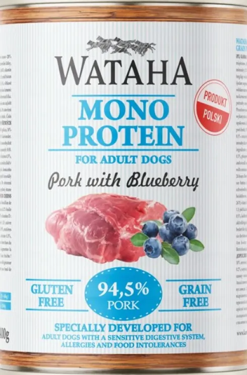 Wataha Mono Adult Pork&Blueberry Mokra Karma dla psa op. 400g