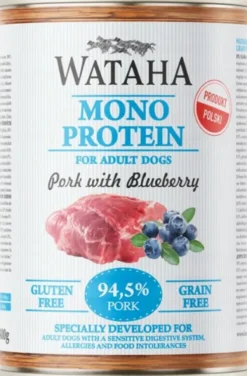 Wataha Mono Adult Pork&Blueberry Mokra Karma dla psa op. 400g Pakiet 12szt.