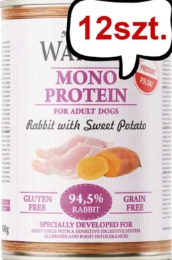 Wataha Mono Adult Rabbit&Sweet Potato Mokra Karma dla psa op. 400g Pakiet 12szt.