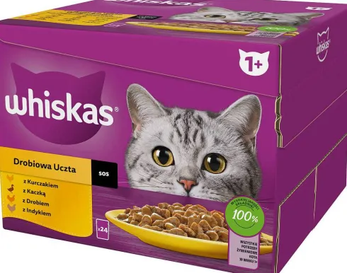Whiskas Adult Drobiowa Uczta w sosie Mokra Karma dla kota op. 24x85g