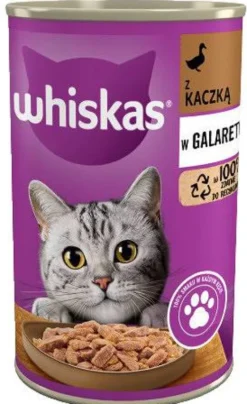 Whiskas Adult Kaczka w galaretce Mokra Karma dla kota op. 400g Pakiet 12szt.