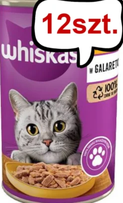 Whiskas Adult Kurczak w galaretce Mokra Karma dla kota op. 400g Pakiet 12szt.