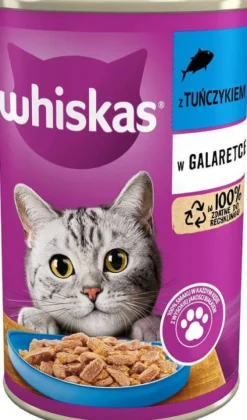 Whiskas Adult Tuńczyk w galaretce Mokra Karma dla kota op. 400g Pakiet 12szt.