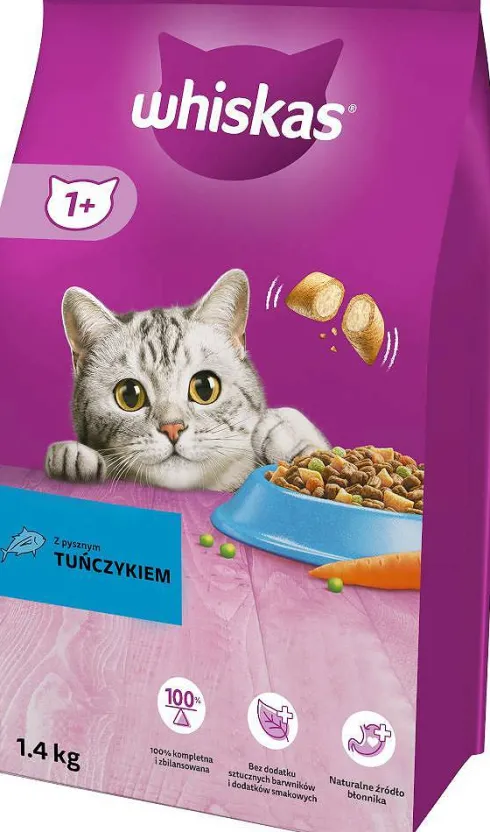 Whiskas Adult z Tuńczykiem Sucha Karma dla kota op. 1.4kg
