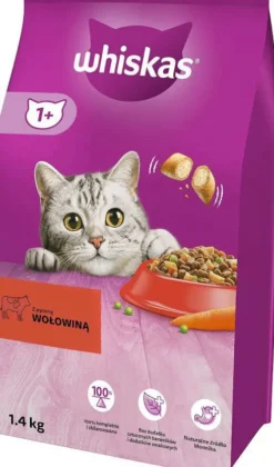 Whiskas Adult z Wołowiną Sucha Karma dla kota op. 1.4kg