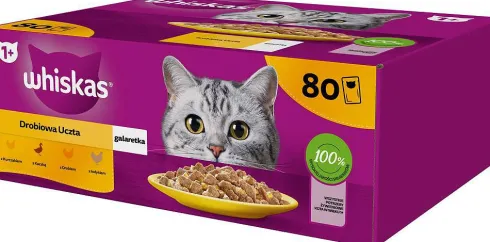 Whiskas Drobiowa Uczta w galaretce Mokra Karma dla kota op. 80x85g