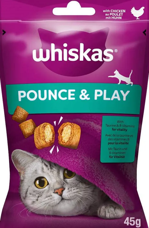 Whiskas Przysmak Pounce&Play Energia i Witalność dla kota op. 45g WYPRZEDAŻ