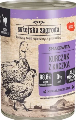 Wiejska Zagroda Adult Kurczak z kaczką karma mokra op. 400g Pakiet 12szt.