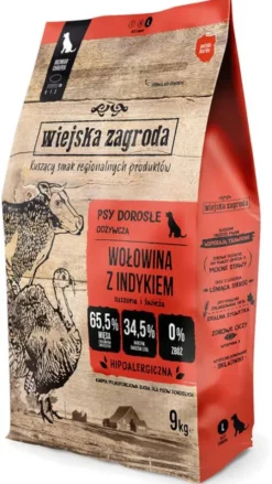 Wiejska Zagroda Adult Large Wołowina z indykiem Sucha Karma dla psa op. 9kg