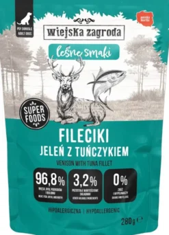 Wiejska Zagroda Adult Leśne Smaki Fileciki Jeleń z tuńczykiem Mokra Karma dla psa op. 280g