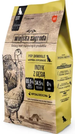Wiejska Zagroda Adult Medium Indyk z gęsią Sucha Karma dla psa op. 9kg