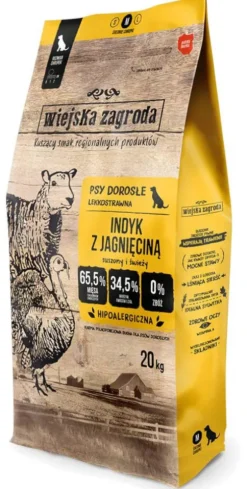 Wiejska Zagroda Adult Medium Indyk z jagnięciną Sucha Karma dla psa op. 20kg