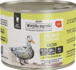 Wiejska Zagroda Adult Monobiałkowa Kaczka Mokra Karma dla kota op. 200g Pakiet 12szt.