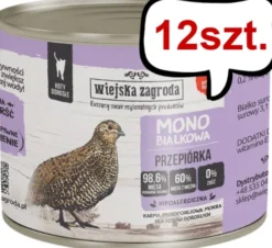 Wiejska Zagroda Adult Monobiałkowa Przepiórka Mokra Karma dla kota op. 200g Pakiet 12szt.