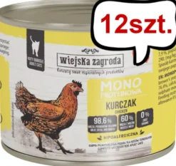 Wiejska Zagroda Adult Monoproteinowa Kurczak Mokra Karma dla kota op. 200g Pakiet 12szt.