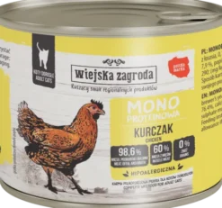 Wiejska Zagroda Adult Monoproteinowa Kurczak Mokra Karma dla kota op. 200g Pakiet 12szt.