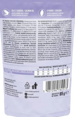 Wiejska Zagroda Adult Sterilised Fileciki Kurczak z wołowiną Mokra Karma dla kota op. 85g Pakiet 12szt.